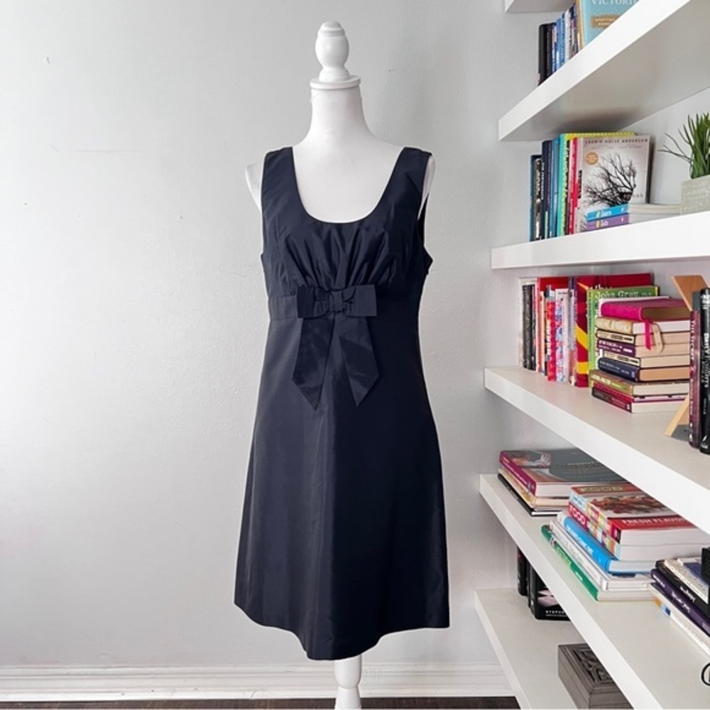 Caroll Vintage Navy Silk evening dress with bow French size 42